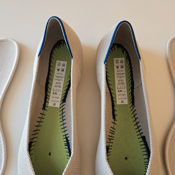 Rothy's The Point In Ecru Knit Pointed Toe Ballet Women's Slip Ons Flats Size 9 - Picture 11 of 16